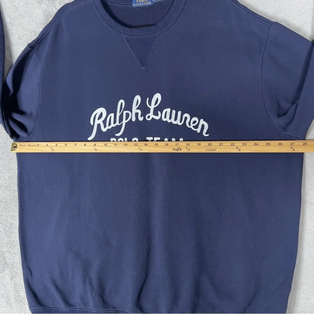 Polo Ralph Lauren Polo Team Crewneck Sweatshirt Men's 2XLT Navy Embroidered - Picture 10 of 13